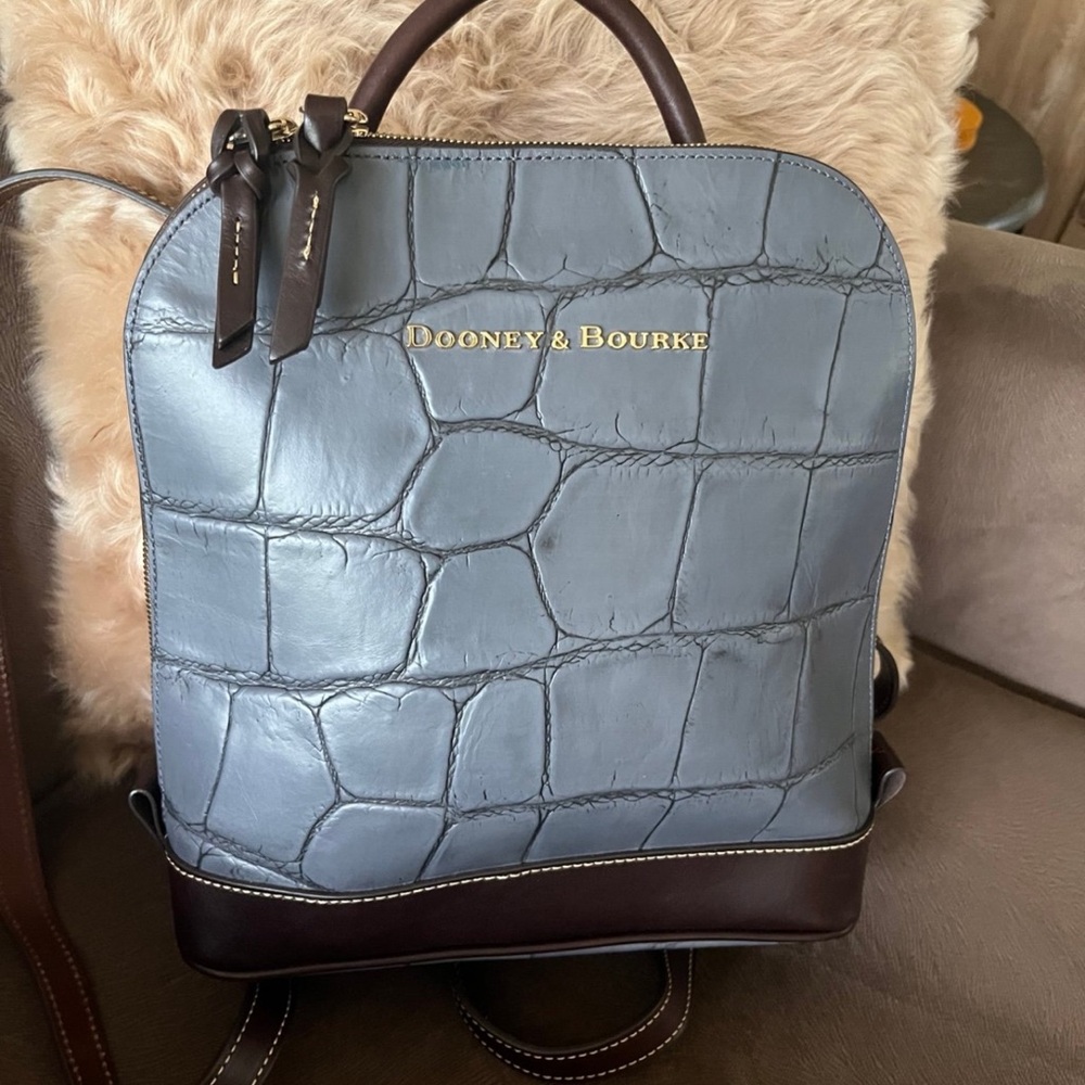 Dooney & Bourke Faux Gray crocodile backpack